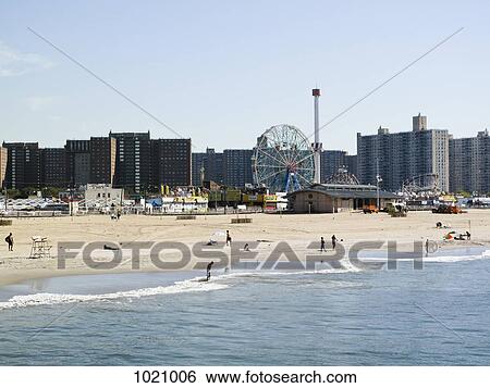 The beach and amusement park, Coney Island, New York, USA View Large Photo Image Stock Photograph - The beach and amusement park, Coney Island, New York, USA. Fotosearch