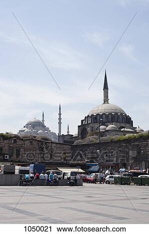 The Rustem Pasha Mosque with the Suleymaniye Mosque in the background, Istanbul, Turkey View Large Photo Image Stock Image - The Rustem Pasha Mosque with the Suleymaniye Mosque in the background, Istanbul, Turkey. Fotosearch
