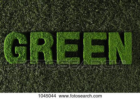 Picture - The word green on turf. Fotosearch