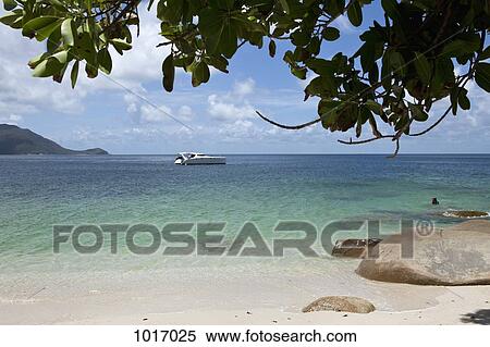 View from a beach of a speedboat in the sea View Large Photo Image Stock Photography - View from a beach of a speedboat in the sea. Fotosearch