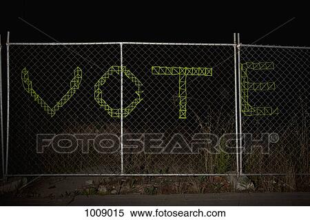 VOTE spelt on a chain link fence View Large Photo Image Stock Photography - VOTE spelt on a chain link fence. Fotosearch
