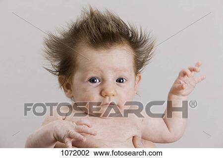 A baby with spiky hair View Large Photo Image Stock Image - A baby with spiky hair. Fotosearch