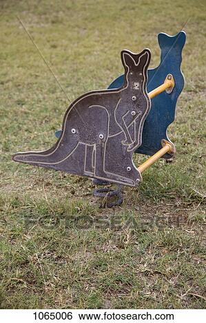 A kangaroo children's spring ride at a playground View Large Photo Image Stock Photograph - A kangaroo children's spring ride at a playground. Fotosearch