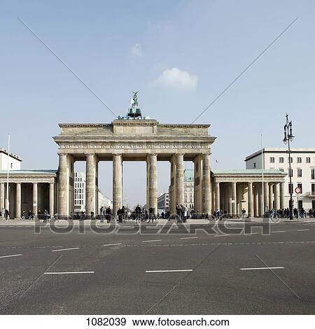 Stock Photo - Brandenburg gate and road in front. Fotosearch
