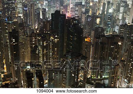 China, Honk Kong, Cityscape at night View Large Photo Image Picture - China, Honk Kong, Cityscape at night. Fotosearch