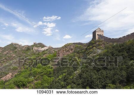 Great wall of China and the hill below View Large Photo Image Stock Image - Great wall of China and the hill below. Fotosearch