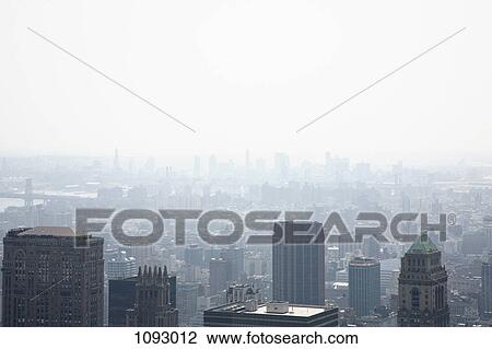 Stock Image - High angle view over New York City. Fotosearch