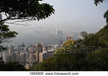 Honk Kong island and Kowloon seen from Victoria Peak View Large Photo Image Stock Photo - Honk Kong island and Kowloon seen from Victoria Peak. Fotosearch