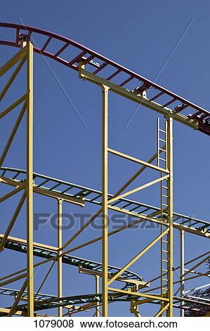Part of a roller coaster, low angle view, close-up View Large Photo Image Stock Photo - Part of a roller coaster, low angle view, close-up. Fotosearch