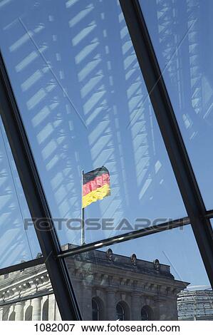 Reichstag Viewed Through Window Inside Jakob Kaiser Haus Stock