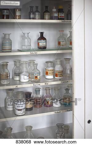 Shelves of assorted chemicals View Large Photo Image Stock Photo - Shelves of assorted chemicals. Fotosearch