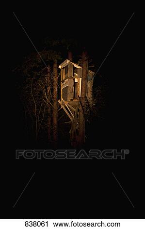 Stock Image - Spooky tree house. Fotosearch