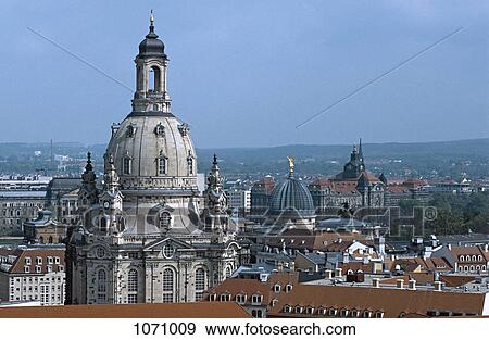 View of the Frauenkirche and of city rooftops, Dresden, Germany View Large Photo Image Stock Photo - View of the Frauenkirche and of city rooftops, Dresden, Germany. Fotosearch