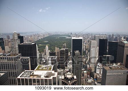 View over Manhattan skyline and Central Park, New York, USA View Large Photo Image Stock Photo - View over Manhattan skyline and Central Park, New York, USA. Fotosearch