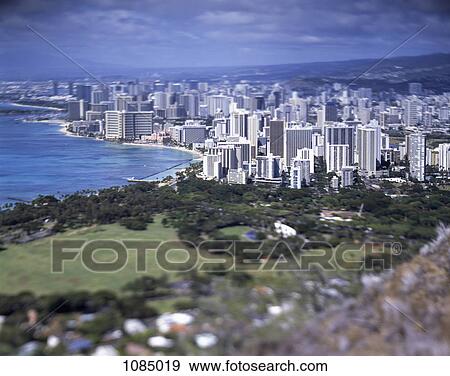 Waikiki, Honolulu, Hawaii, tilt-shift View Large Photo Image Stock Photo - Waikiki, Honolulu, Hawaii, tilt-shift. Fotosearch