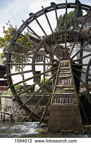Water wheel in Old Town of Lijiang View Large Photo Image Stock Image - Water wheel in Old Town of Lijiang. Fotosearch