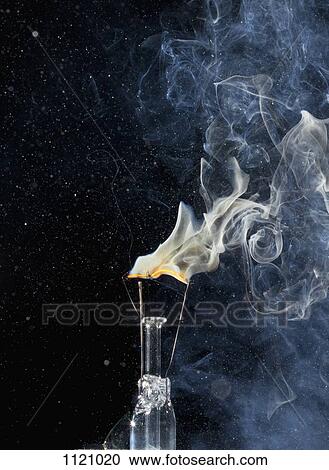 A light bulb filament on fire View Large Photo Image Stock Image - A light bulb filament on fire. Fotosearch
