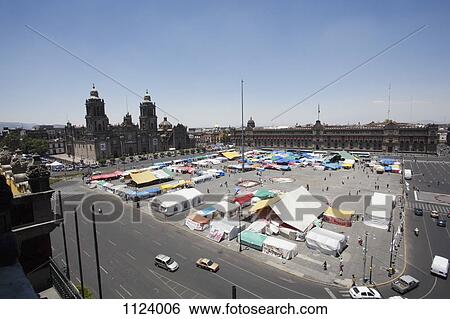 Stock Photograph - A market at Zocalo, Mexico City, Mexico. Fotosearch