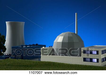 A model built to scale of a nuclear power plant View Large Photo Image Stock Photo - A model built to scale of a nuclear power plant. Fotosearch