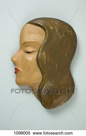 A retro wall hanging, female mannequin profile View Large Photo Image Stock Photography - A retro wall hanging, female mannequin profile. Fotosearch