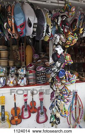 A souvenir stall, Merced Market, Mexico City, Mexico View Large Photo Image Picture - A souvenir stall, Merced Market, Mexico City, Mexico. Fotosearch