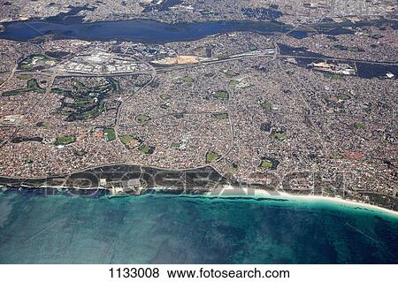 Aerial view of coastline, Perth, Australia View Large Photo Image Stock Photo - Aerial view of coastline, Perth, Australia. Fotosearch