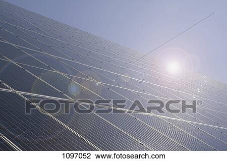 Stock Image - Detail of solar panels. Fotosearch