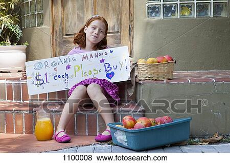 Girl selling apples on the front porch View Large Photo Image Stock Photo - Girl selling apples on the front porch. Fotosearch