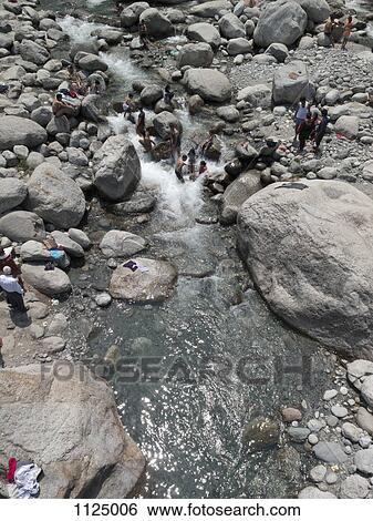 People bathing in a stream, India View Large Photo Image Stock Photograph - People bathing in a stream, India. Fotosearch