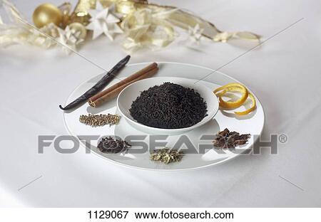 Tea and spices on plates View Large Photo Image Stock Photo - Tea and spices on plates. Fotosearch