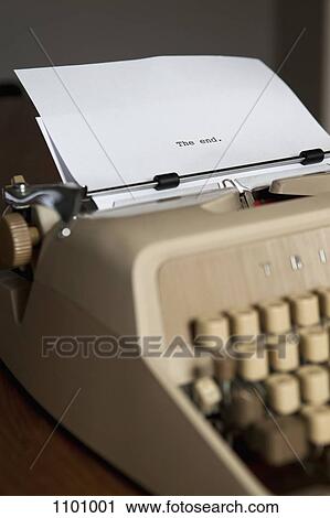 THE END on a sheet of paper in a typewriter View Large Photo Image Stock Image - THE END on a sheet of paper in a typewriter. Fotosearch