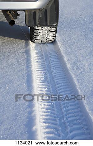 Tyre track on snow View Large Photo Image Stock Image - Tyre track on snow. Fotosearch