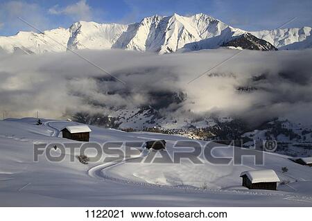 Winter chalets on mountain View Large Photo Image Stock Image - Winter chalets on mountain . Fotosearch