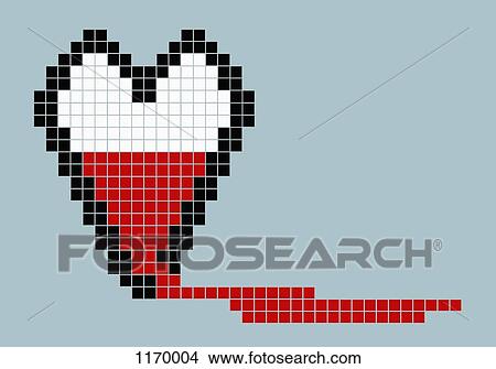 8-bit style bleeding heart View Large Photo Image Picture - 8-bit style bleeding heart. Fotosearch