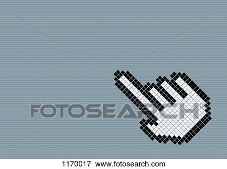 8-bit style hand cursor View Large Photo Image Stock Photo - 8-bit style hand cursor. Fotosearch