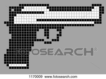 8-bit style handgun View Large Photo Image Stock Photo - 8-bit style handgun . Fotosearch