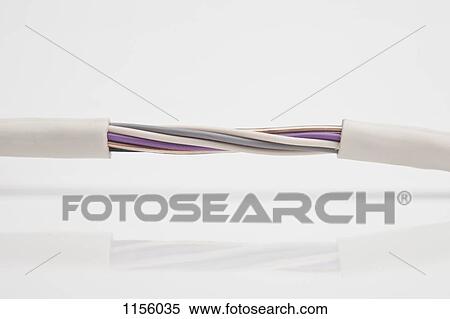 A cable with twisted exposed wires View Large Photo Image Stock Photography - A cable with twisted exposed wires. Fotosearch