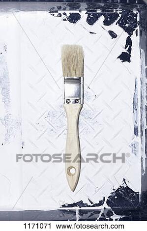 A clean house painting brush lying in a used paint tray with old paint on it View Large Photo Image Stock Image - A clean house painting brush lying in a used paint tray with old paint on it. Fotosearch