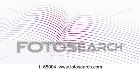 Picture - A fold in colored lines against a white background. Fotosearch