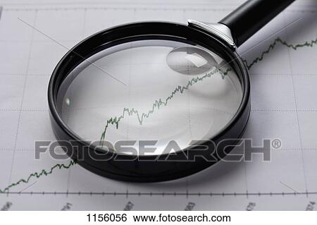 A line graph with a magnifying glass on top View Large Photo Image Stock Photograph - A line graph with a magnifying glass on top. Fotosearch