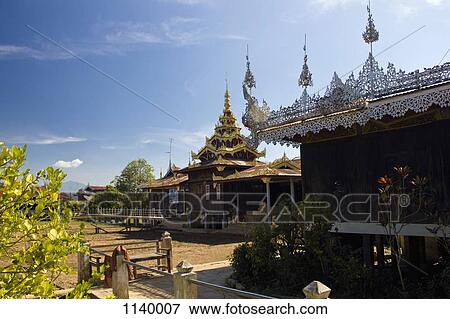 A monastery in Inle Lake, Burma View Large Photo Image Stock Photo - A monastery in Inle Lake, Burma. Fotosearch