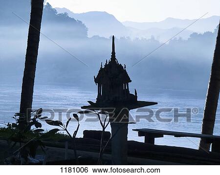 A shrine on the Mekong River, Luang Phabang, Laos View Large Photo Image Stock Photograph - A shrine on the Mekong River, Luang Phabang, Laos. Fotosearch
