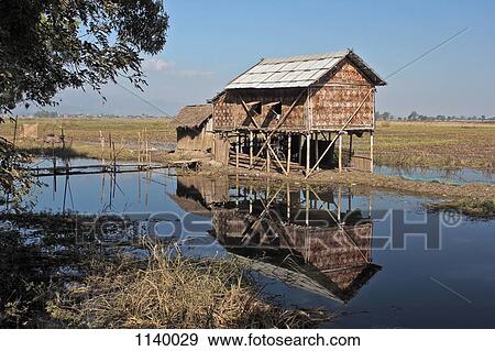 A stilt house on Inle Lake, Burma View Large Photo Image Stock Photo - A stilt house on Inle Lake, Burma. Fotosearch
