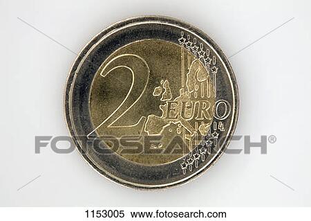 Stock Photography - A two Euro coin, close-up. Fotosearch