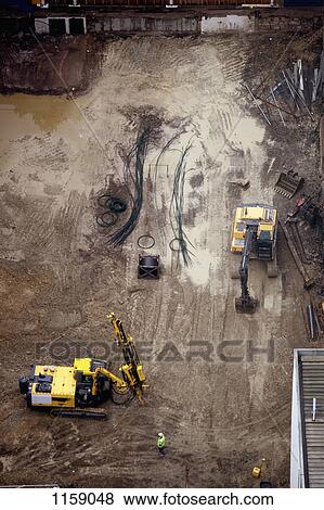 Stock Photo - Aerial view of construction site. Fotosearch