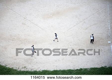 Stock Photography - Baseball players below. Fotosearch