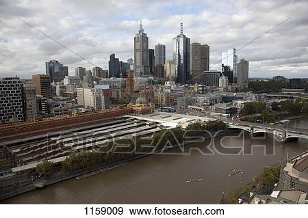 Cityscape of Melbourne with Flinders Street Station and the Yarra River View Large Photo Image Stock Photo - Cityscape of Melbourne with Flinders Street Station and the Yarra River. Fotosearch
