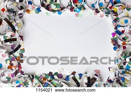 Confetti and streamers arranged into a square shaped frame View Large Photo Image Stock Image - Confetti and streamers arranged into a square shaped frame. Fotosearch