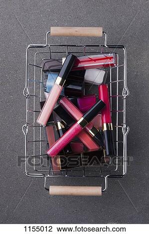 Cosmetics in shopping basket View Large Photo Image Stock Image - Cosmetics in shopping basket. Fotosearch