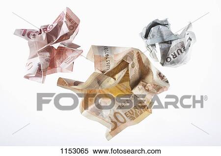 Crumpled Euro banknotes on a white background View Large Photo Image Stock Photography - Crumpled Euro banknotes on a white background. Fotosearch